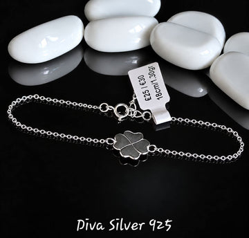 925 Sterling Shinning Four Leaf Clover Bracelet For Women