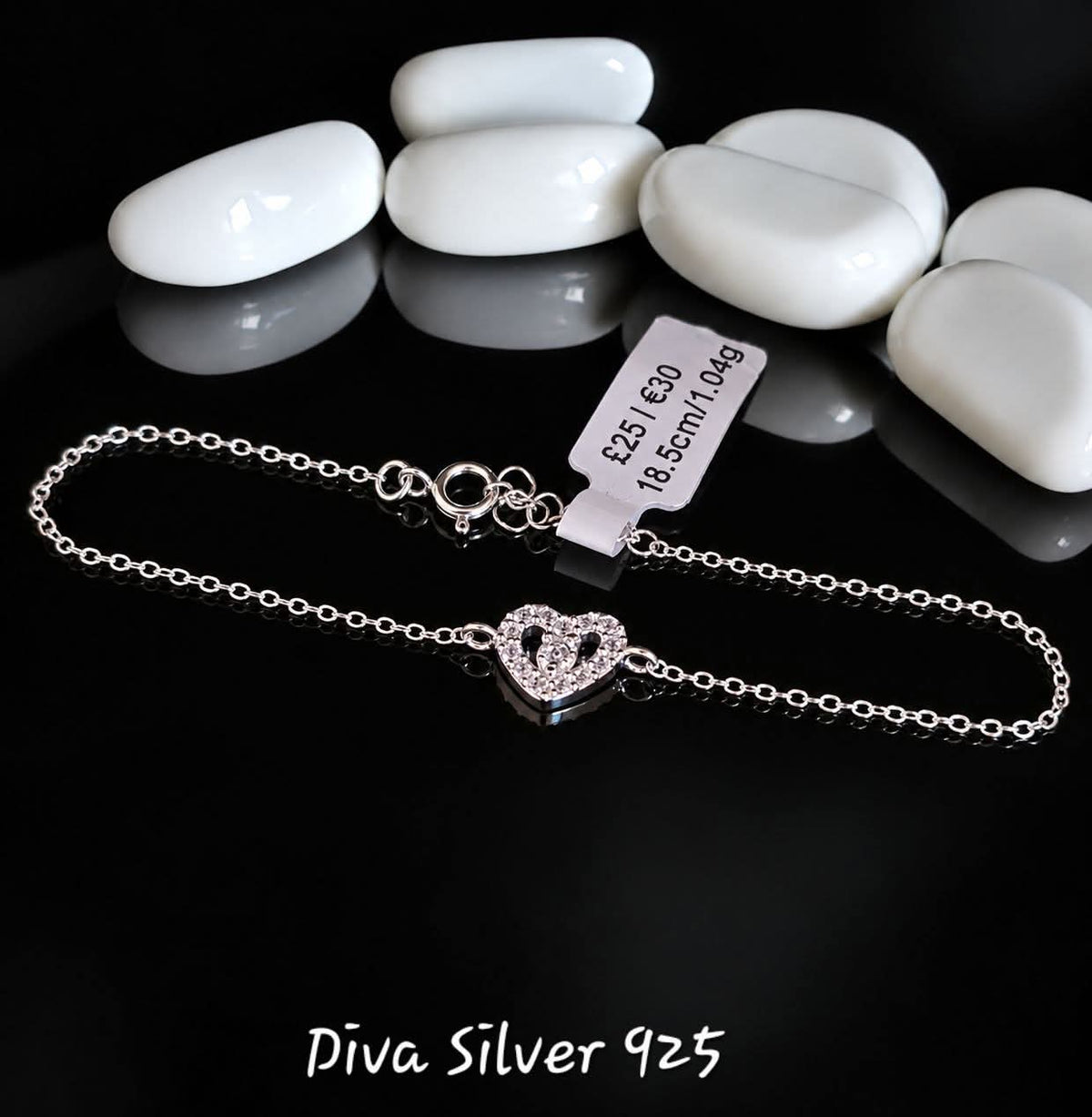 925 Sterling Shinning Shinning Heart Bracelet For Women