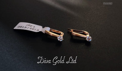 585 Gold earrings. 1.20gr