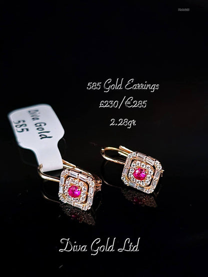 Gold 585 earrings.