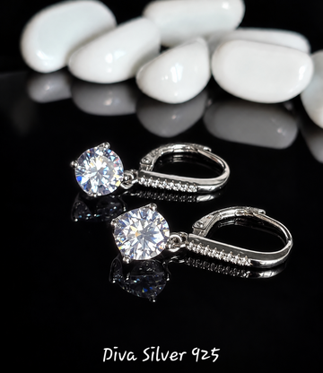 Sterling Silver Shining Women Earrings