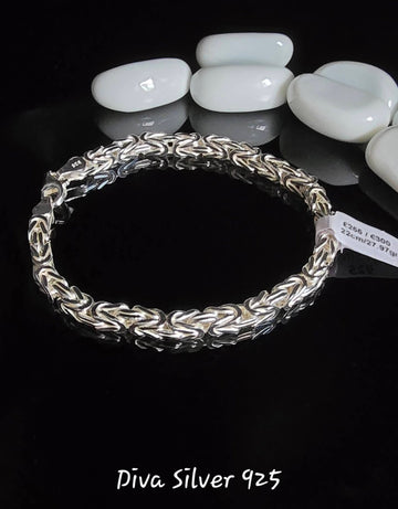 925 Sterling Silver Byzantine Men's Bracelet