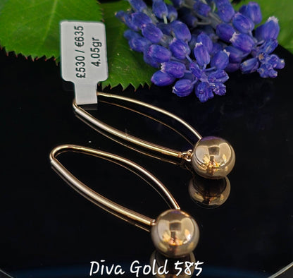 585 Gold earrings. 4.05gr