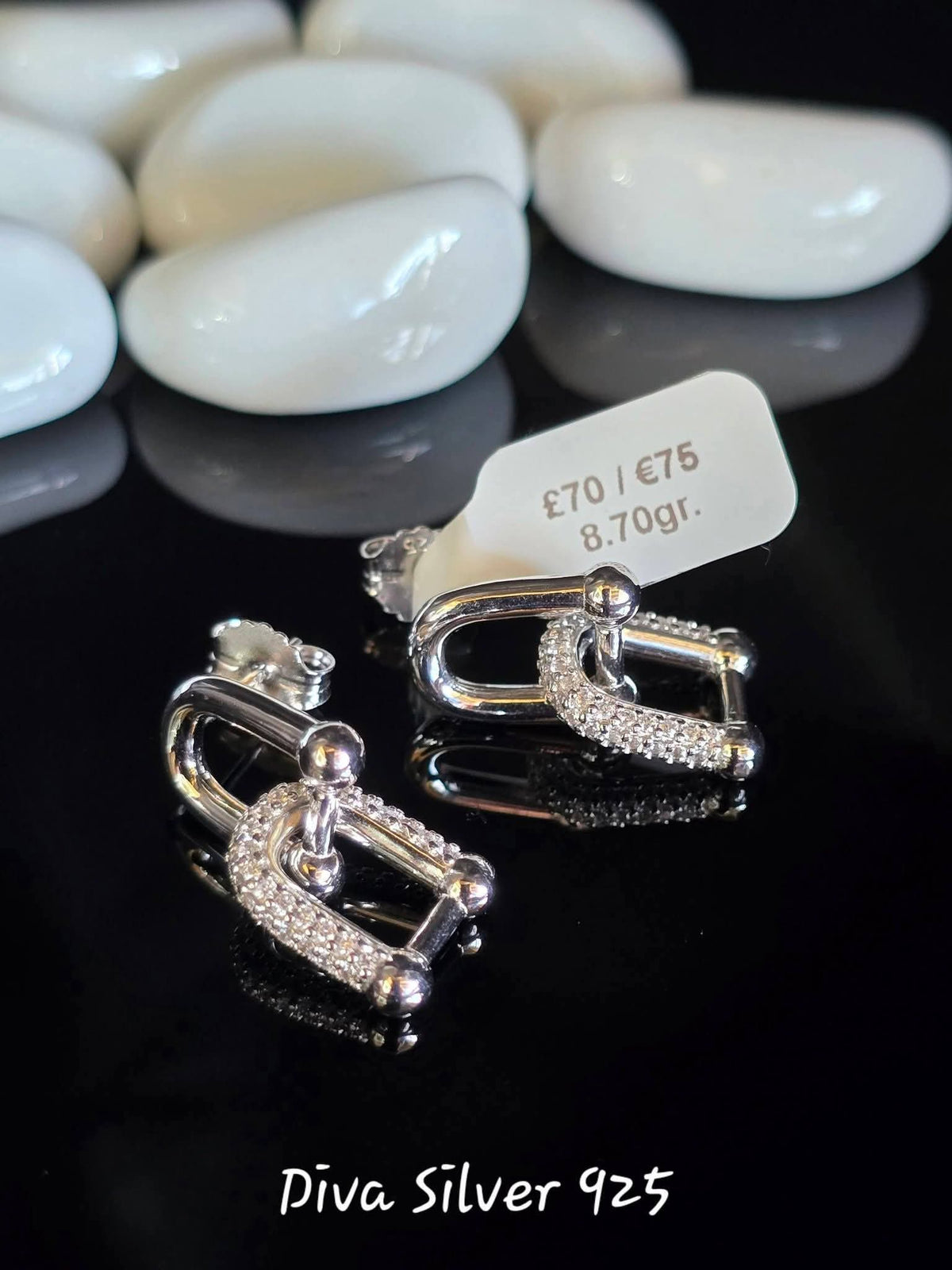 Sterling Silver Shining  Women Stud Earrings