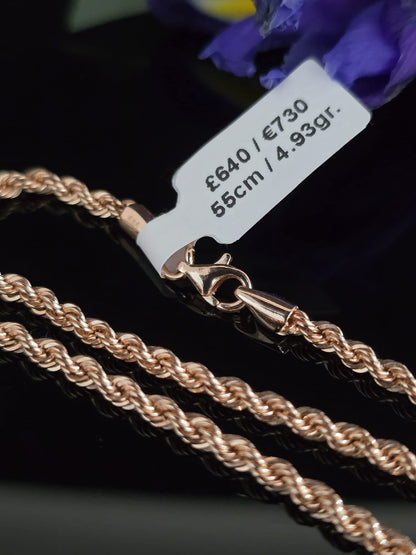 585 Gold chain 55cm. 4.93gr
