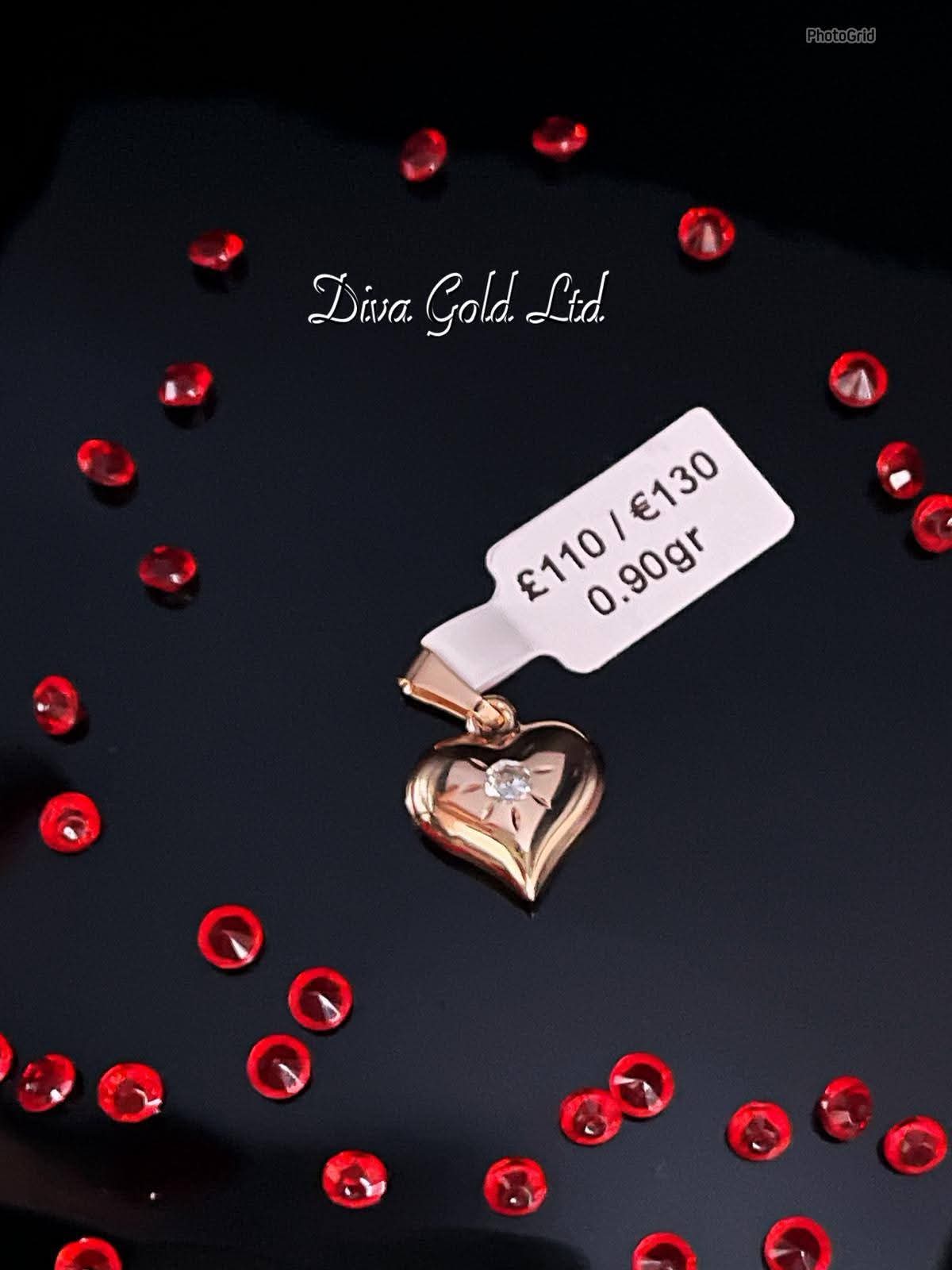 585 Gols pendant with whitw zircon stone.