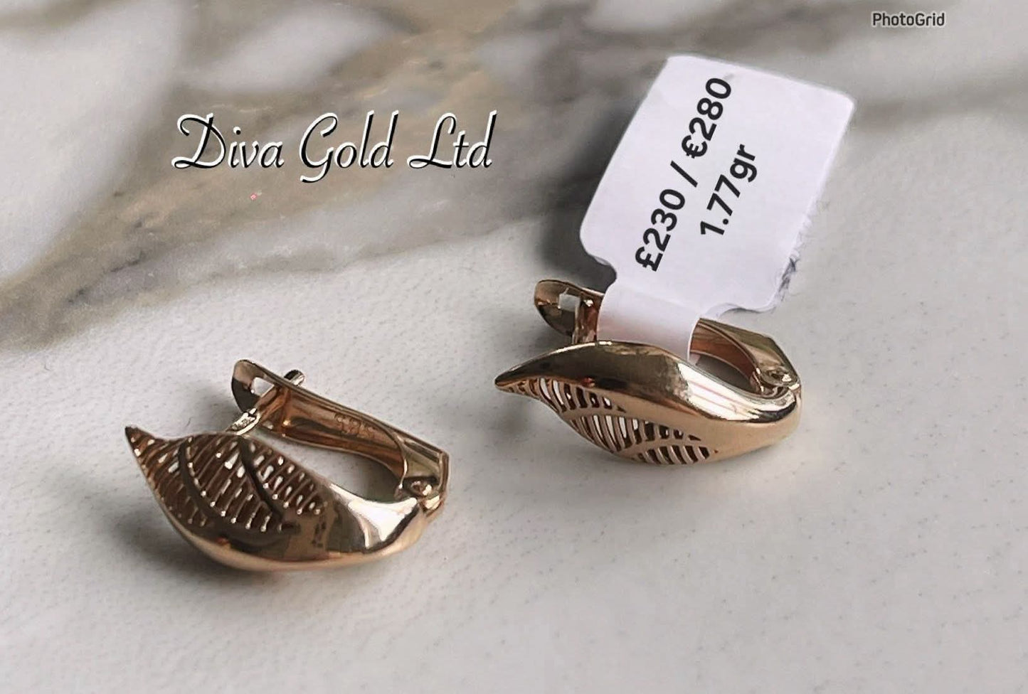 585 Gold earrings. 1.77gr
