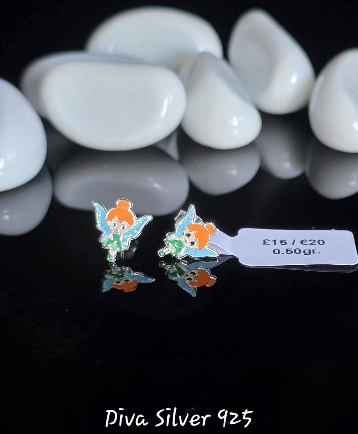 Sterling Silver Fairy Stud Earrings