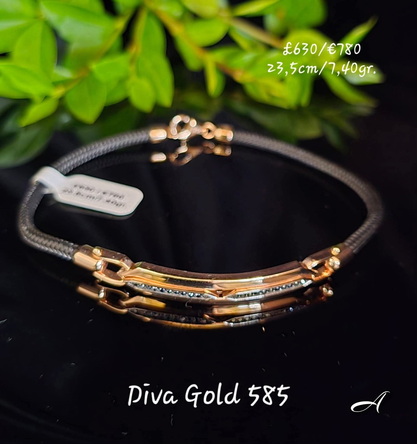 Gold bracelet. 23.5cm