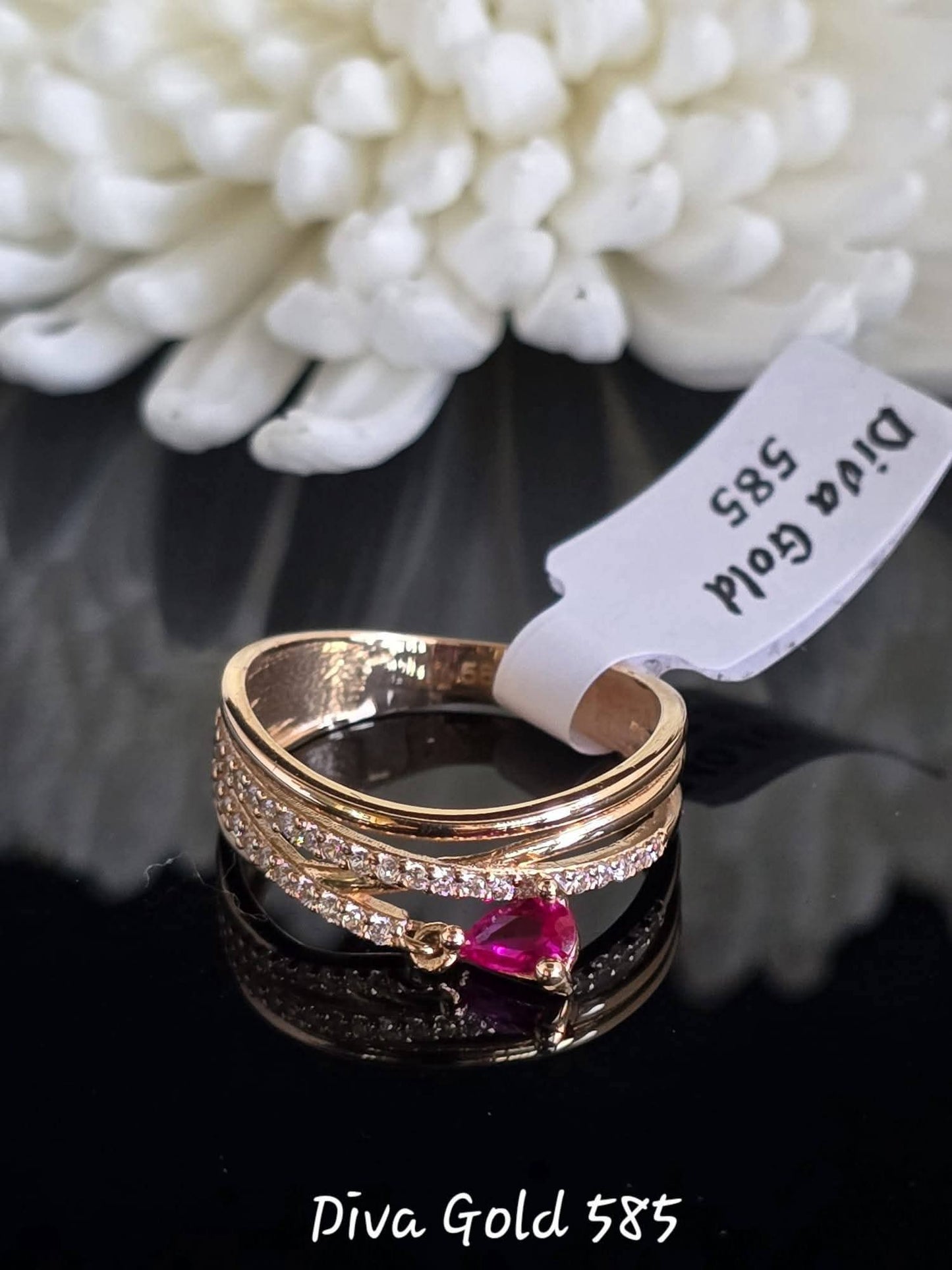 Gold women Ring.Size 17.5