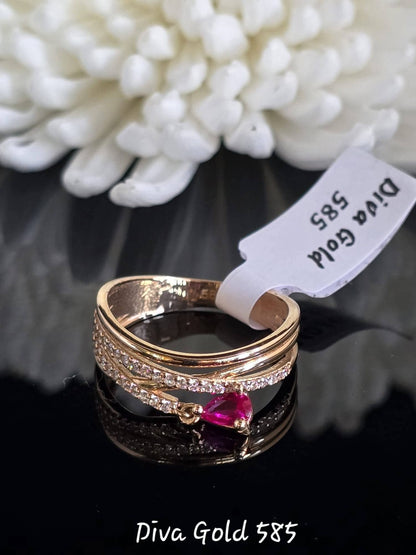 Gold women Ring.Size 17.5