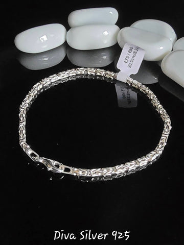 925 Sterling Silver Byzantine Men's Bracelet