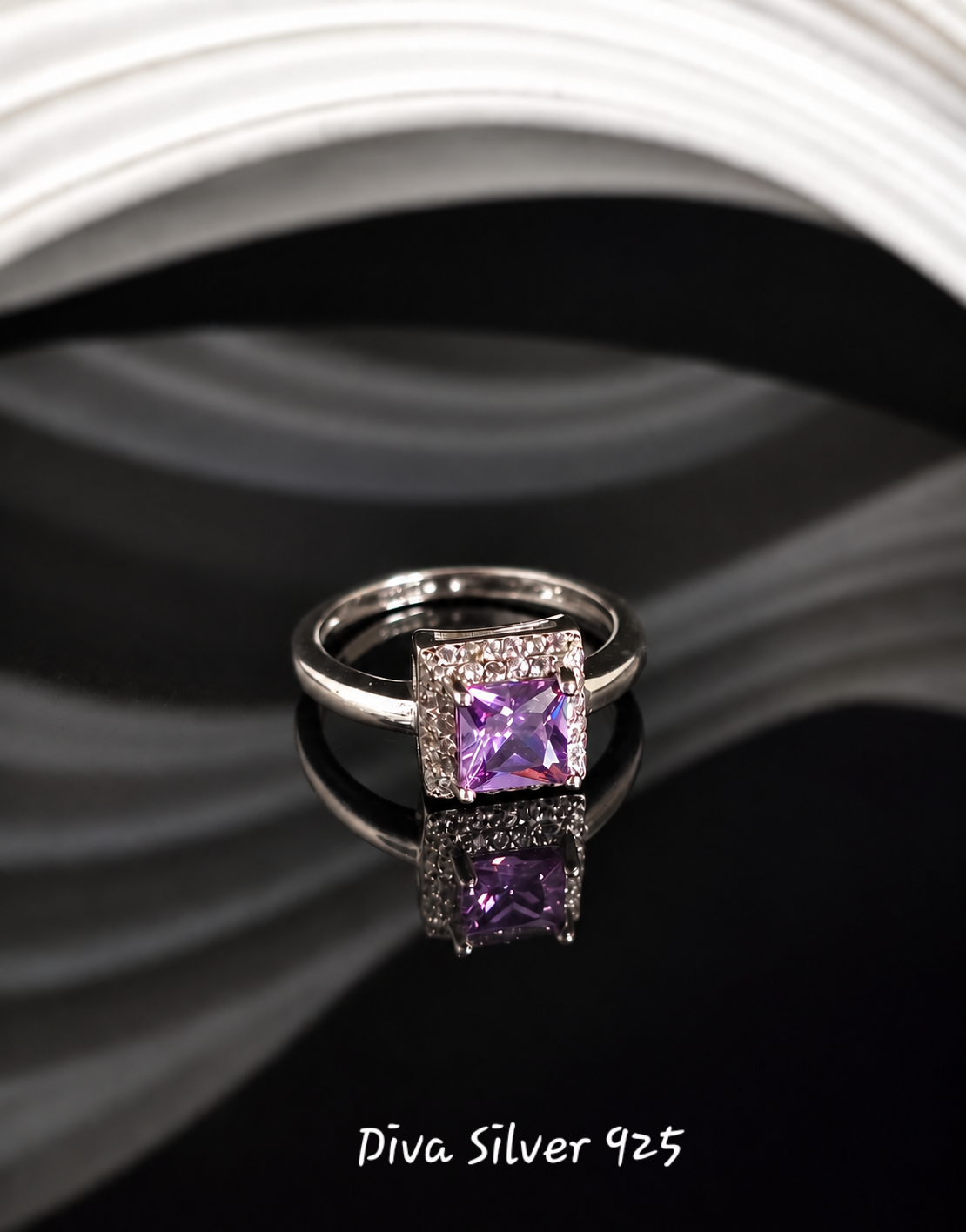 Sterling Silver Purple Stone Ring