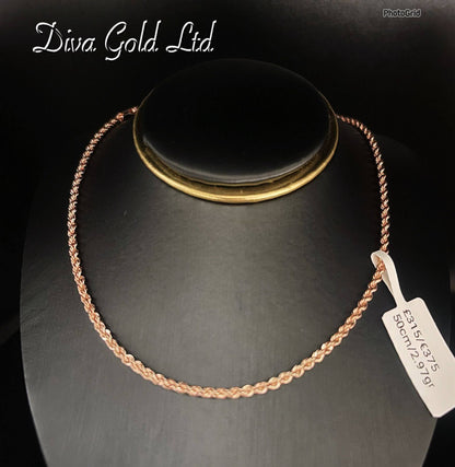 Gold 585 Rope style chain 50cm