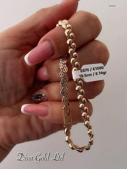 Gold bracelet. 19.5cm
