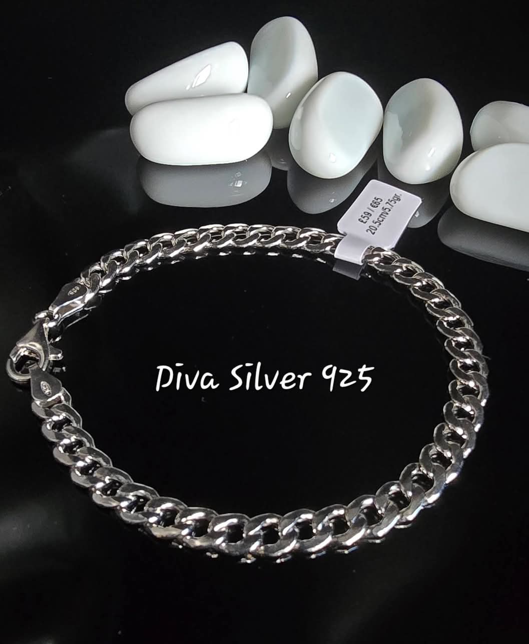 925 Sterling Silver Solid Men's Bracelet