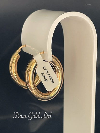 585 Gold hoop earrings. 5.96gr
