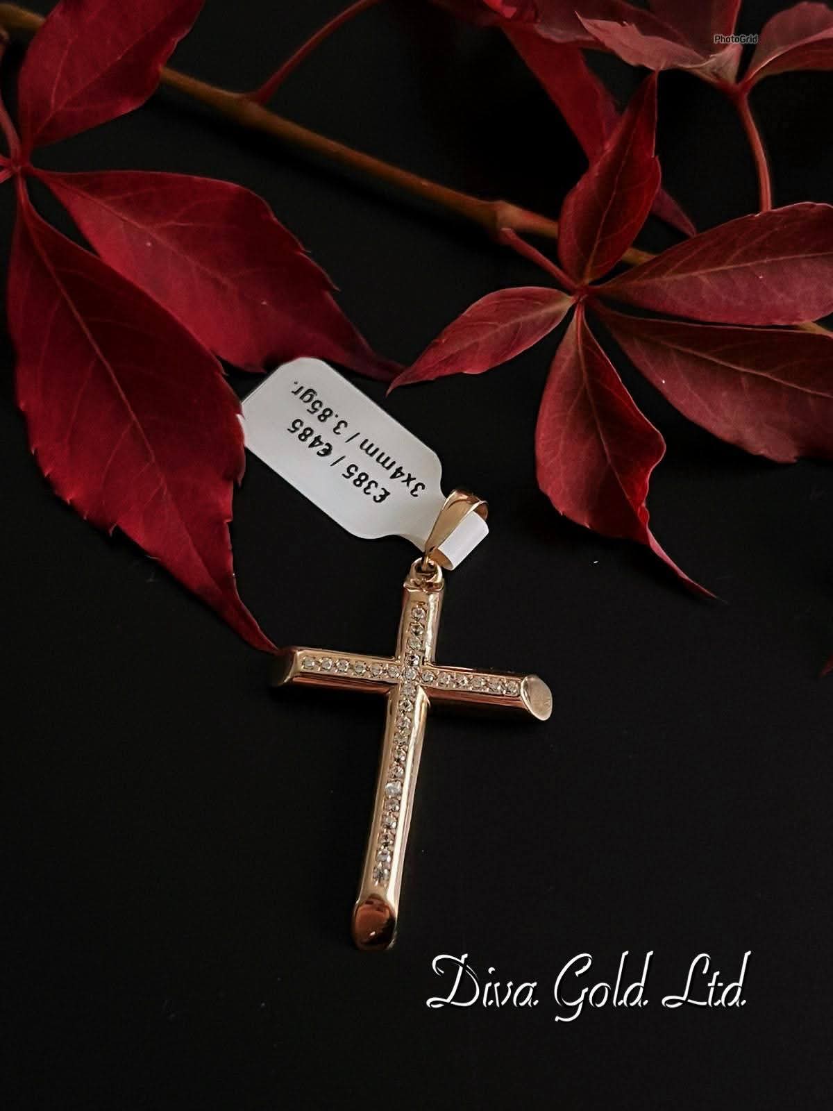 Gold 585 cross pendant