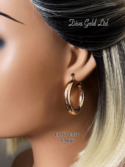 585 Gold hoop earrings. 5.96gr