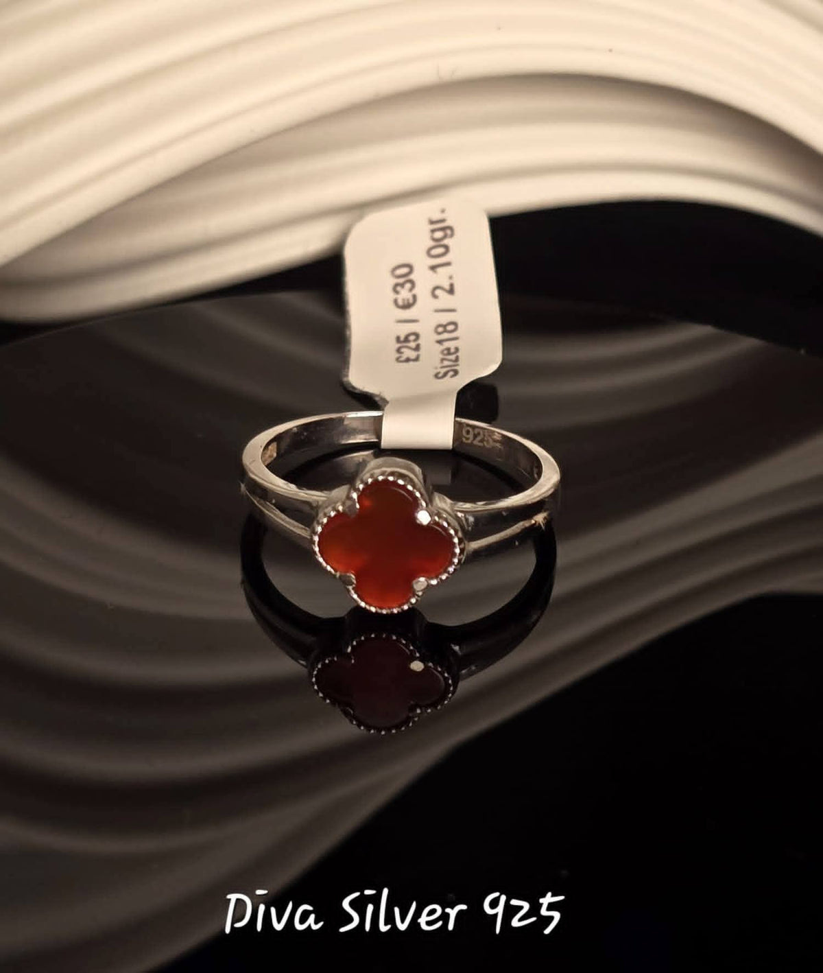 Sterling Silver Solid Clover Ring
