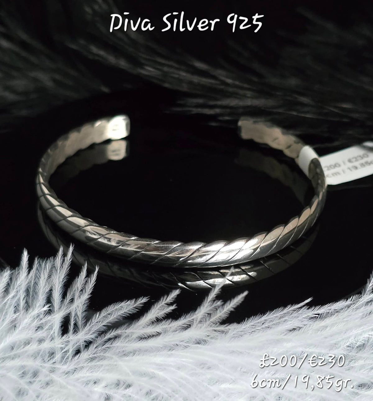 925 Sterling Silver Rope Cuff Bracelet