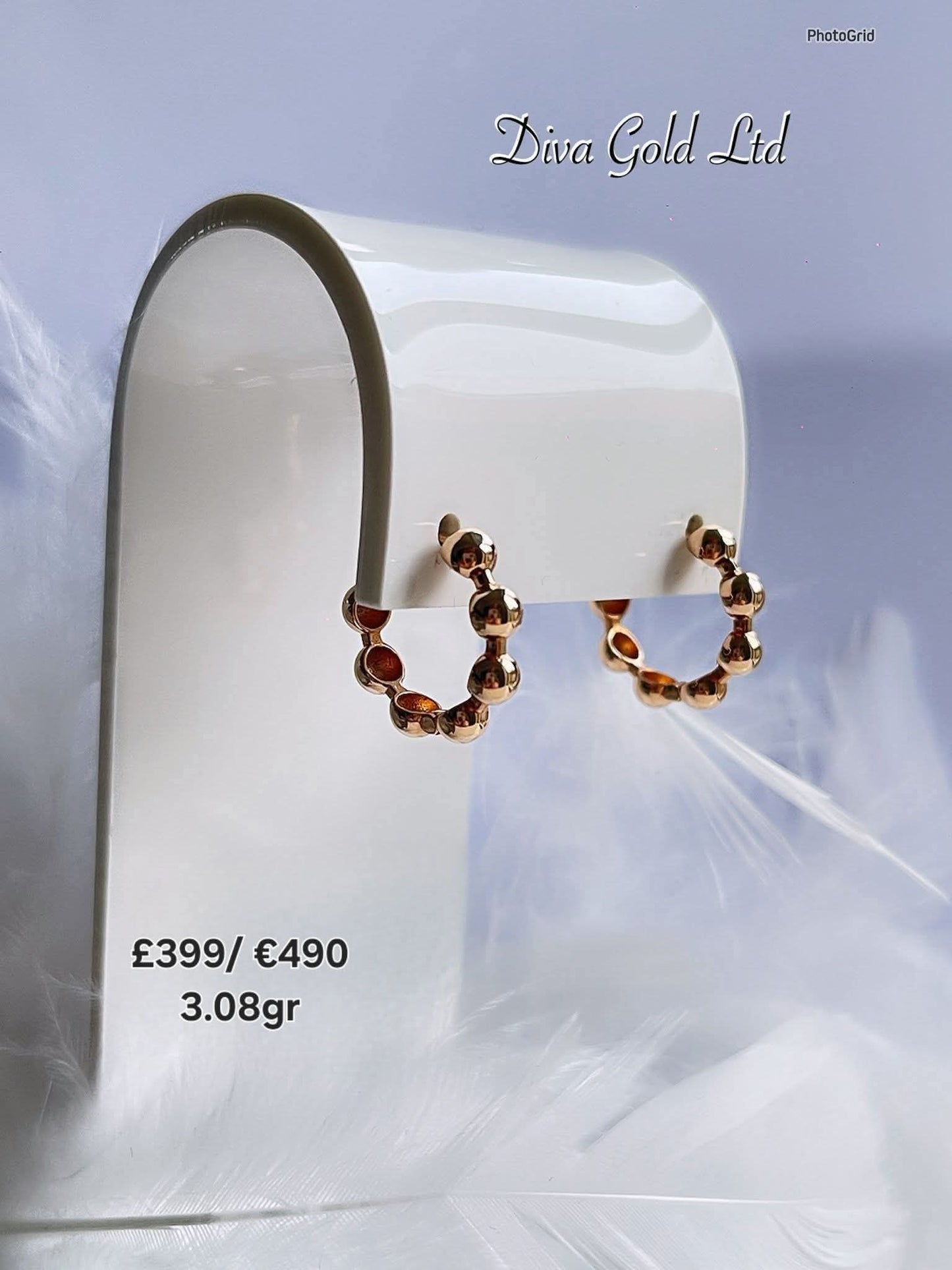 585 Gold hoop earrings. 3.08gr