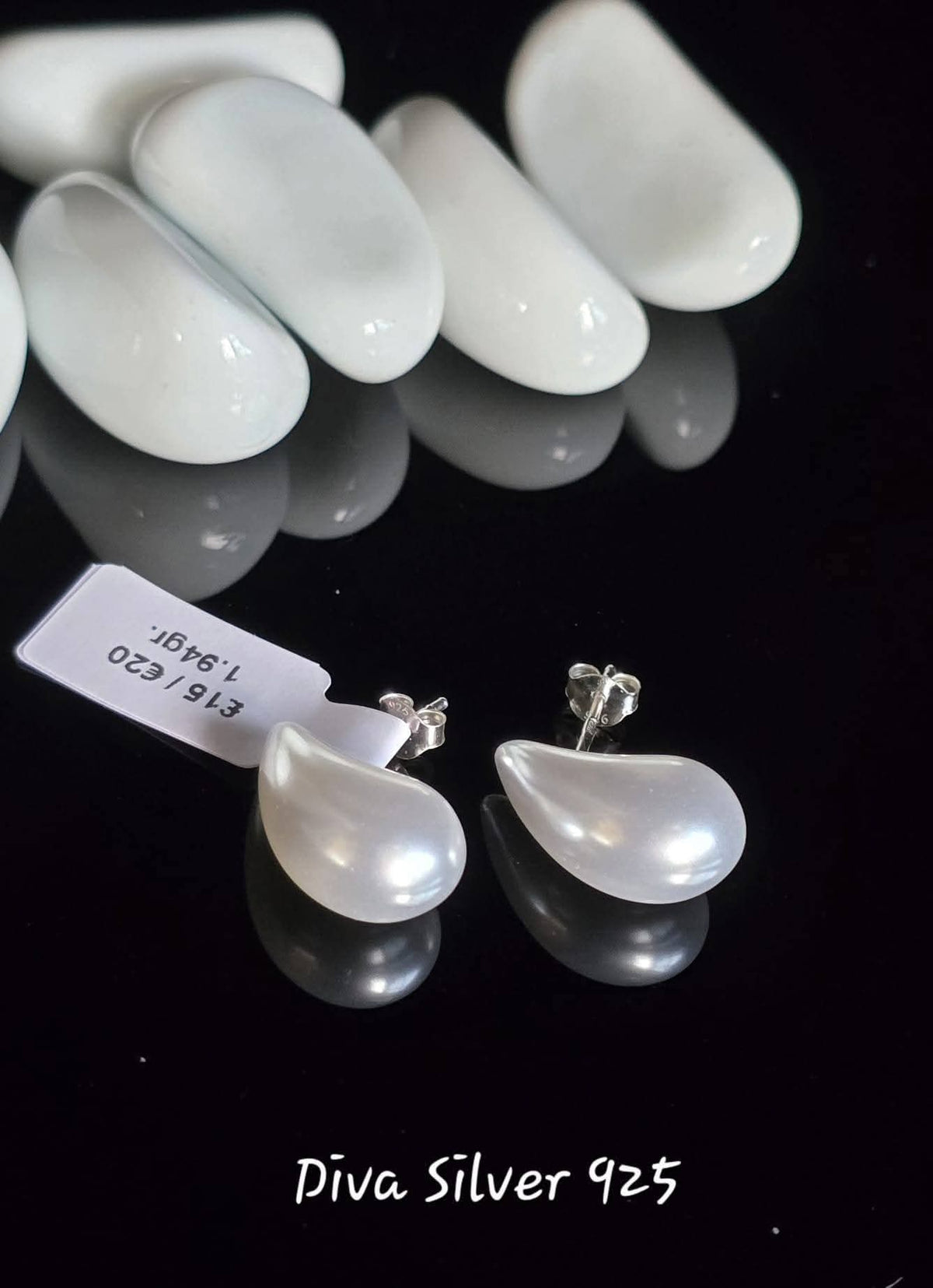 Sterling Silver Pearl Women Stud Earrings