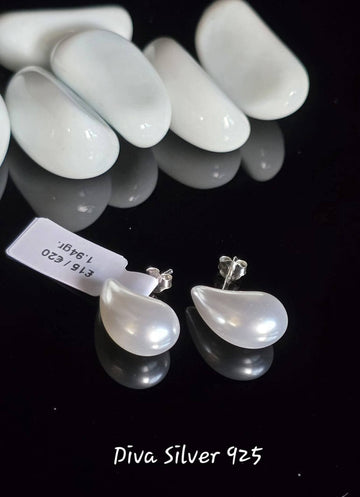 Sterling Silver Pearl Women Stud Earrings