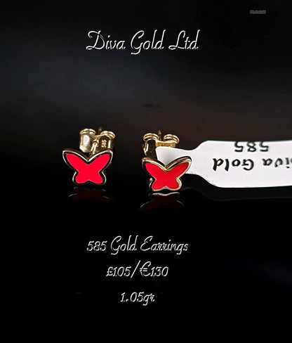 Gold 585 studs earrings.