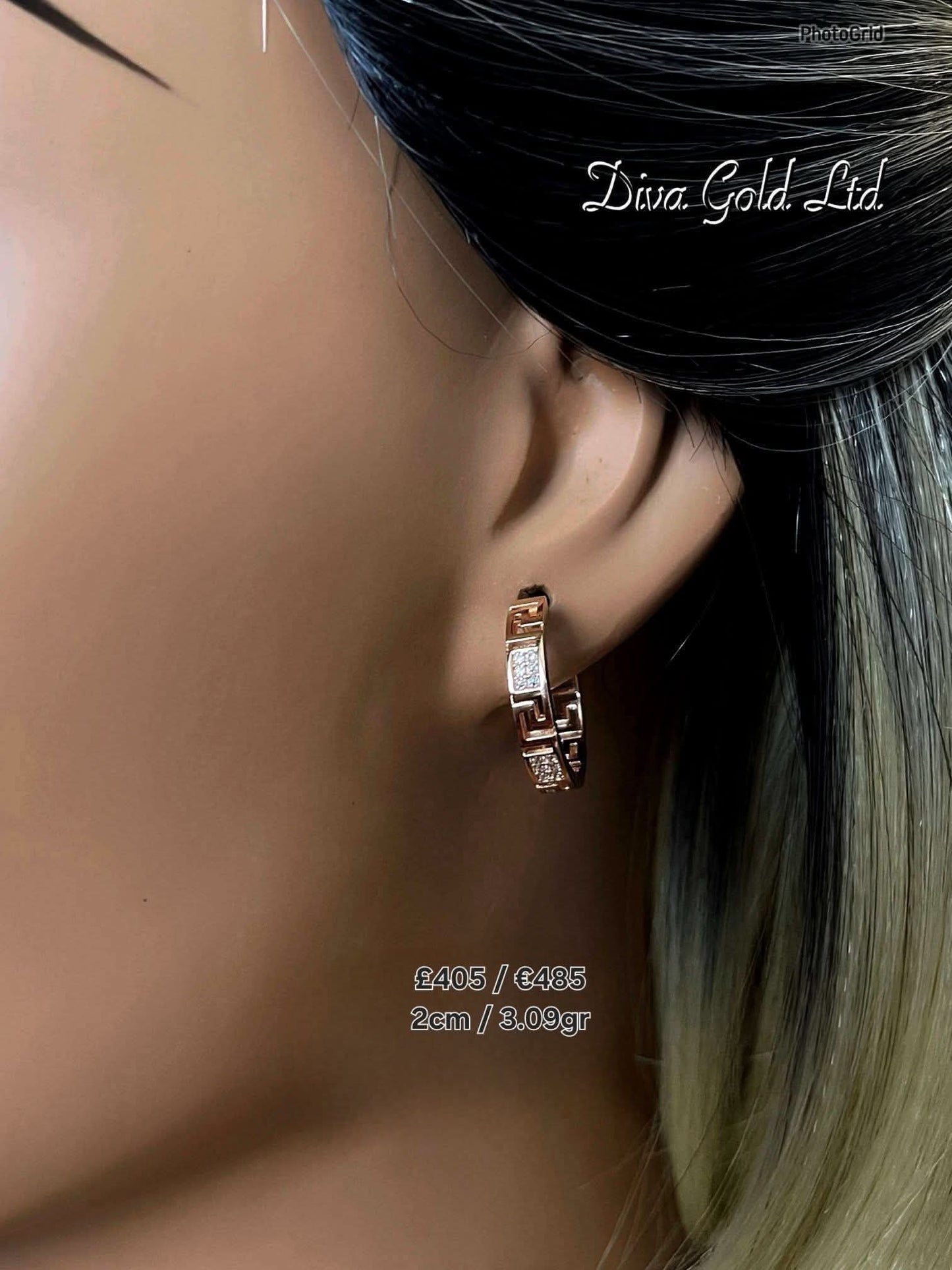 585 Gold Hoop earrings.  2cm / 7.60gr
