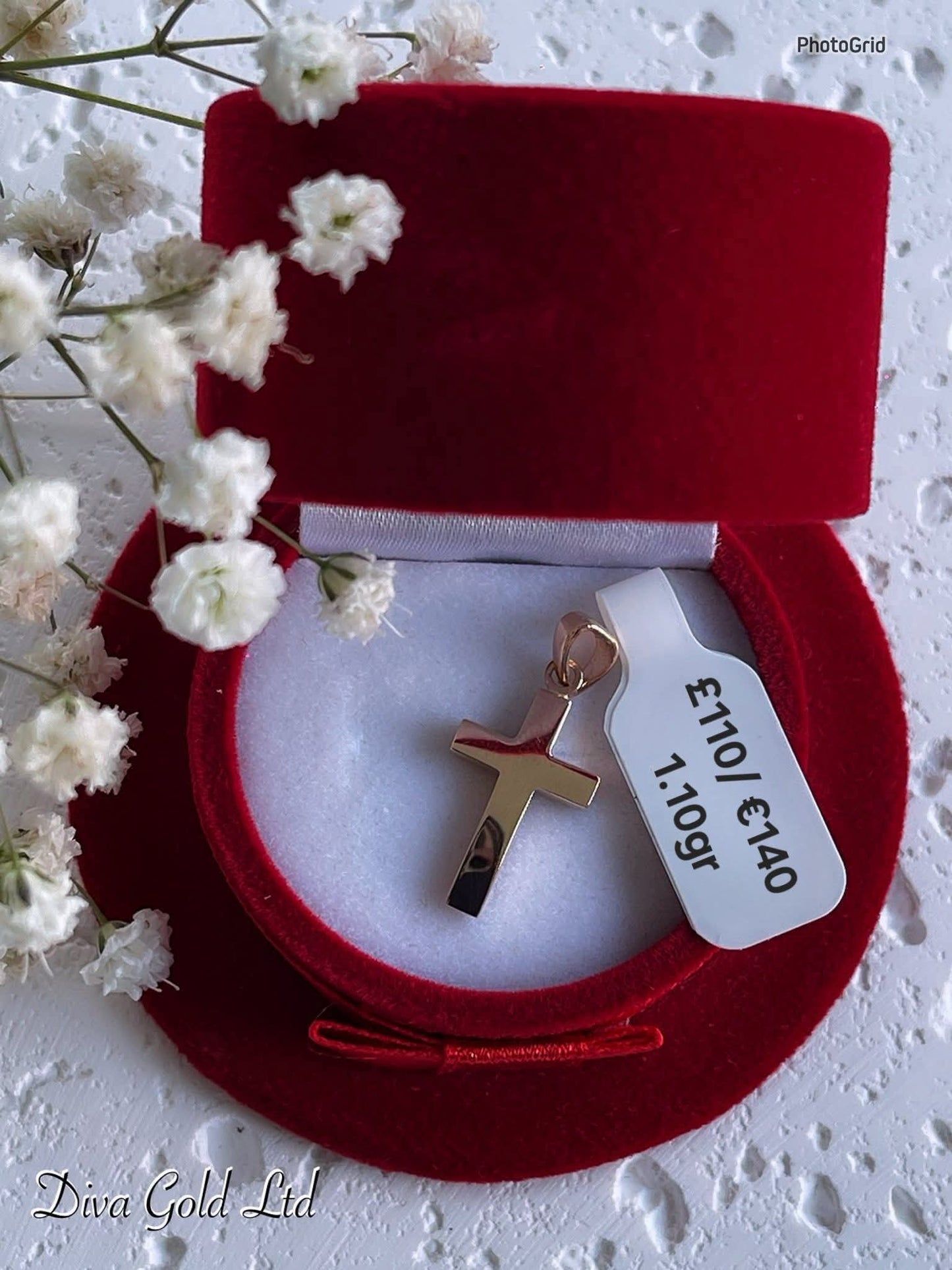 Gold 585 cross pendant