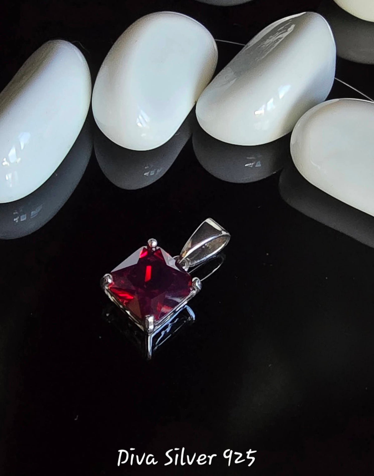 925 Sterling Red Cubic Pendant