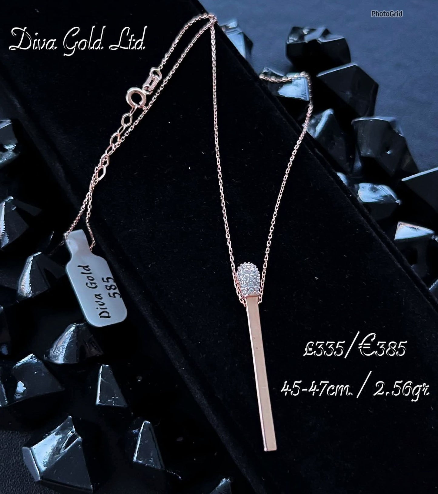 Gold Chain with pendant. 45-47cm