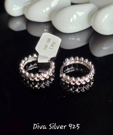 Sterling Silver Clash Cartier Hoop Style Women Earrings