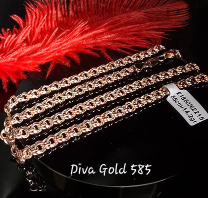585 Gold chain 55cm. 14.2gr