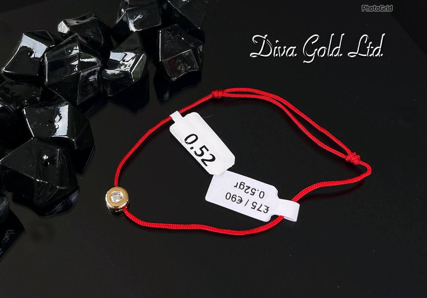 red thread bracelet with heart. 0.52gram
