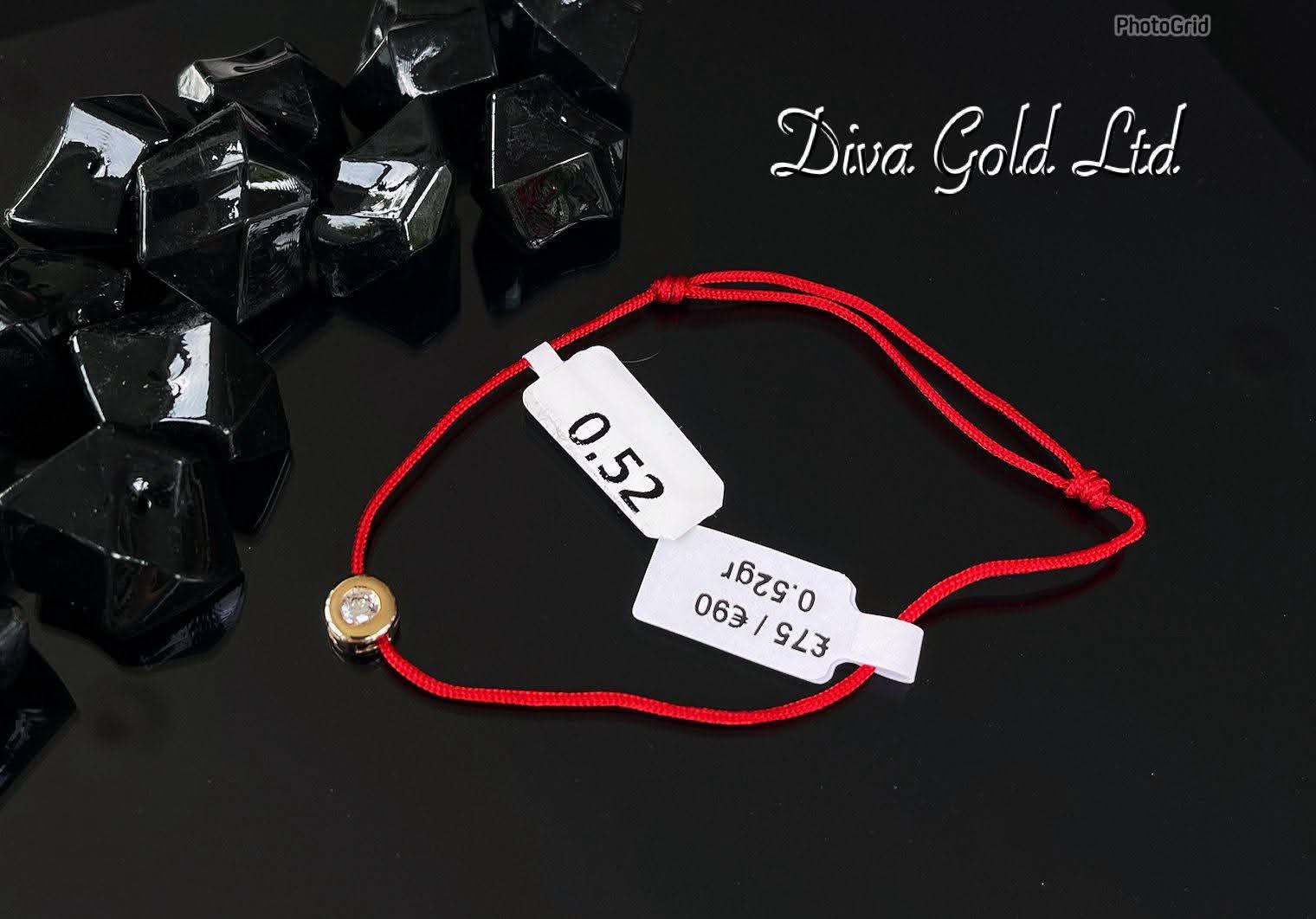 red thread bracelet with heart. 0.52gram