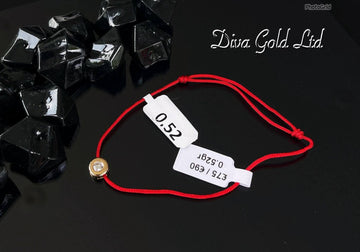 red thread bracelet with heart. 0.52gram