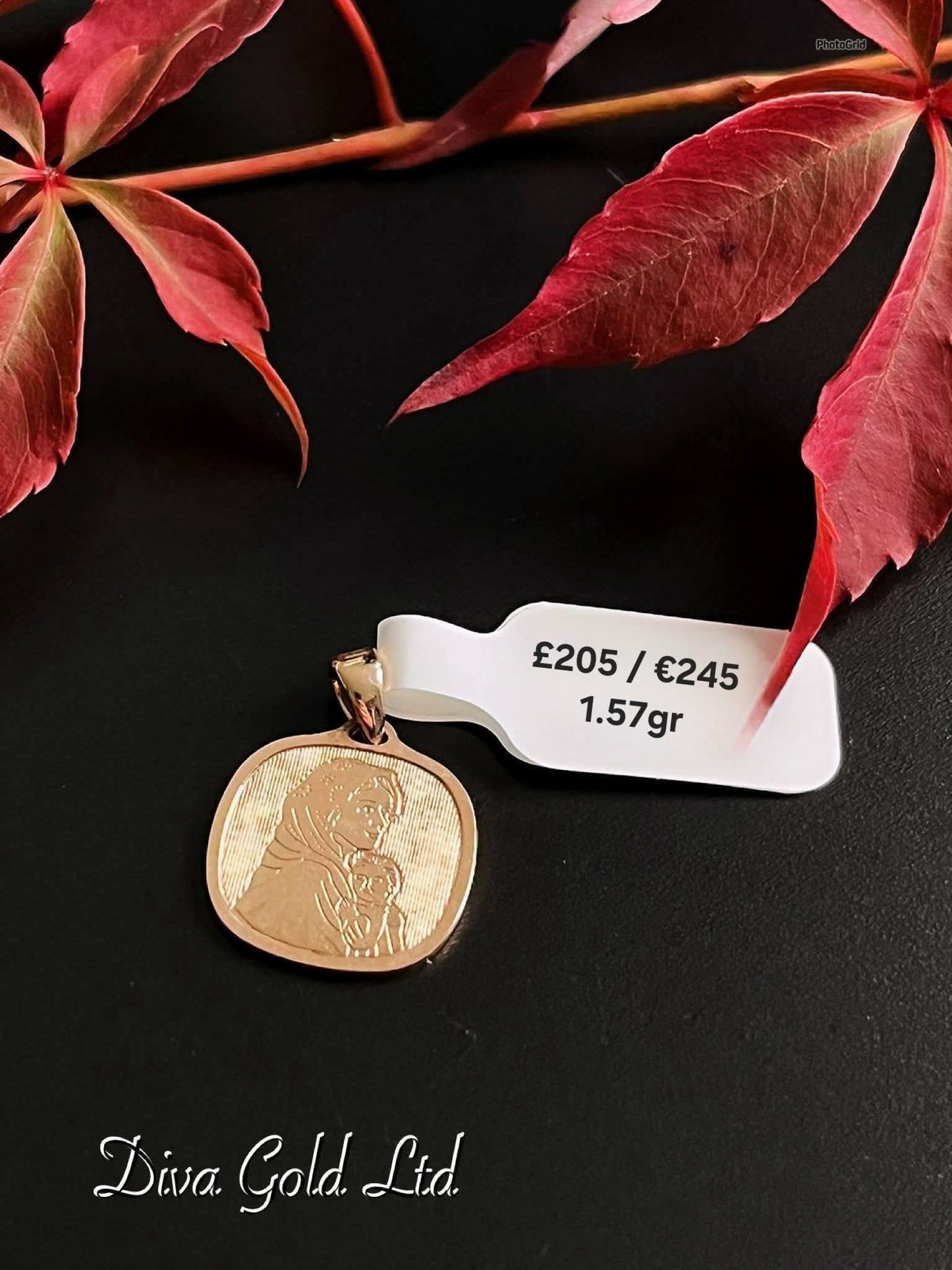 585 Gold medallion pendant. 1.57gr
