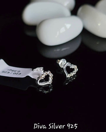 Sterling Silver Heart Stud Earrings