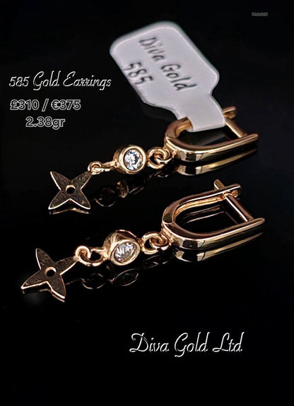 585 Gold earrings. 2.38gr