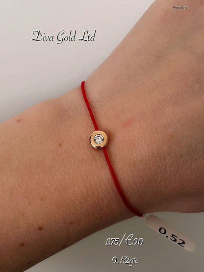 red thread bracelet with heart. 0.52gram