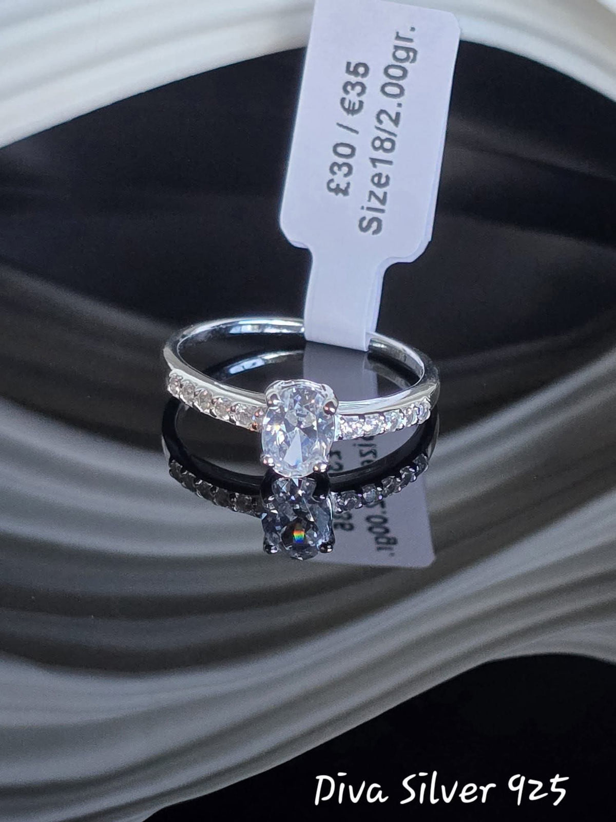 Sterling Silver Shining Oval Ring