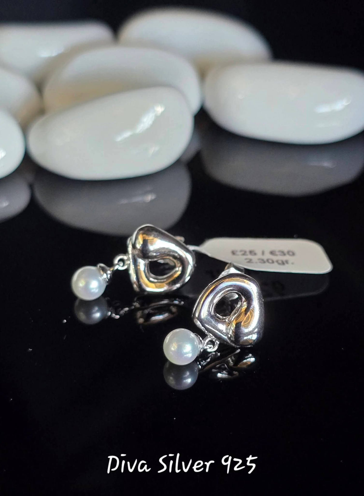 Sterling Silver Pearl Women Stud Earrings