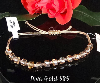 thread bracelet with 585 gold details. 0.38gram