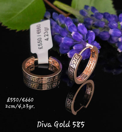 585 Gold Hoop earrings.     2cm / 4.23gr