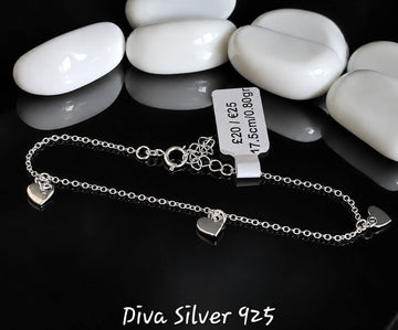 925 Sterling Shinning Small Hearts Bracelet For Women