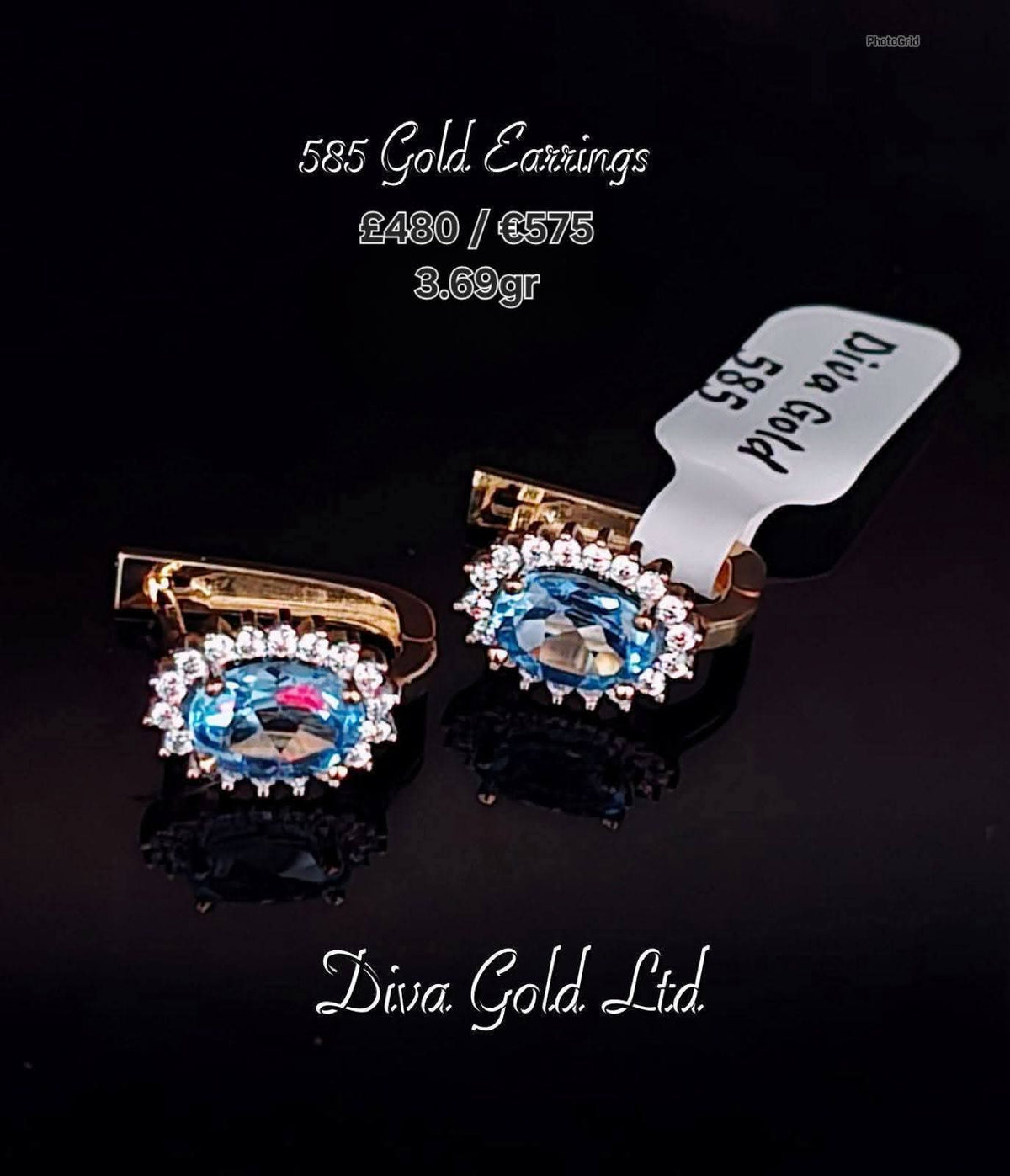 585 Gold earrings. 3.69gr