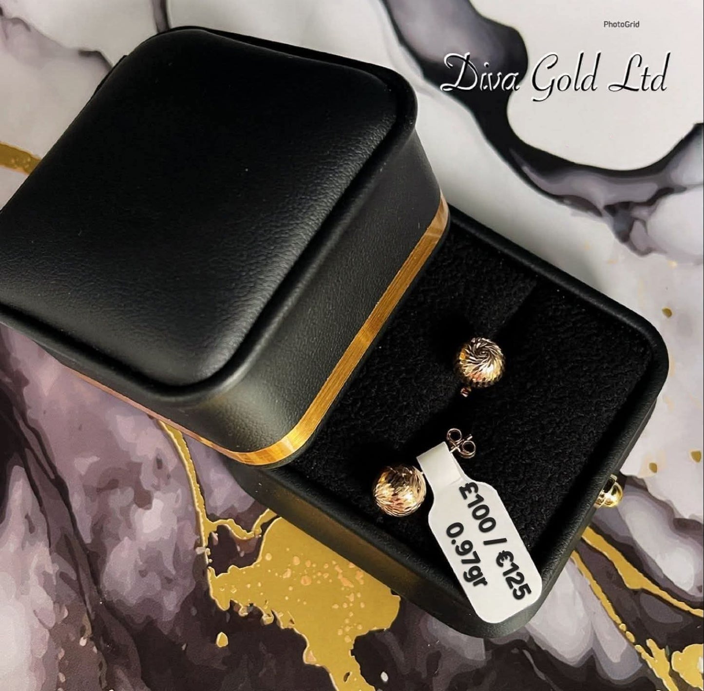 Gold 585 studs earrings