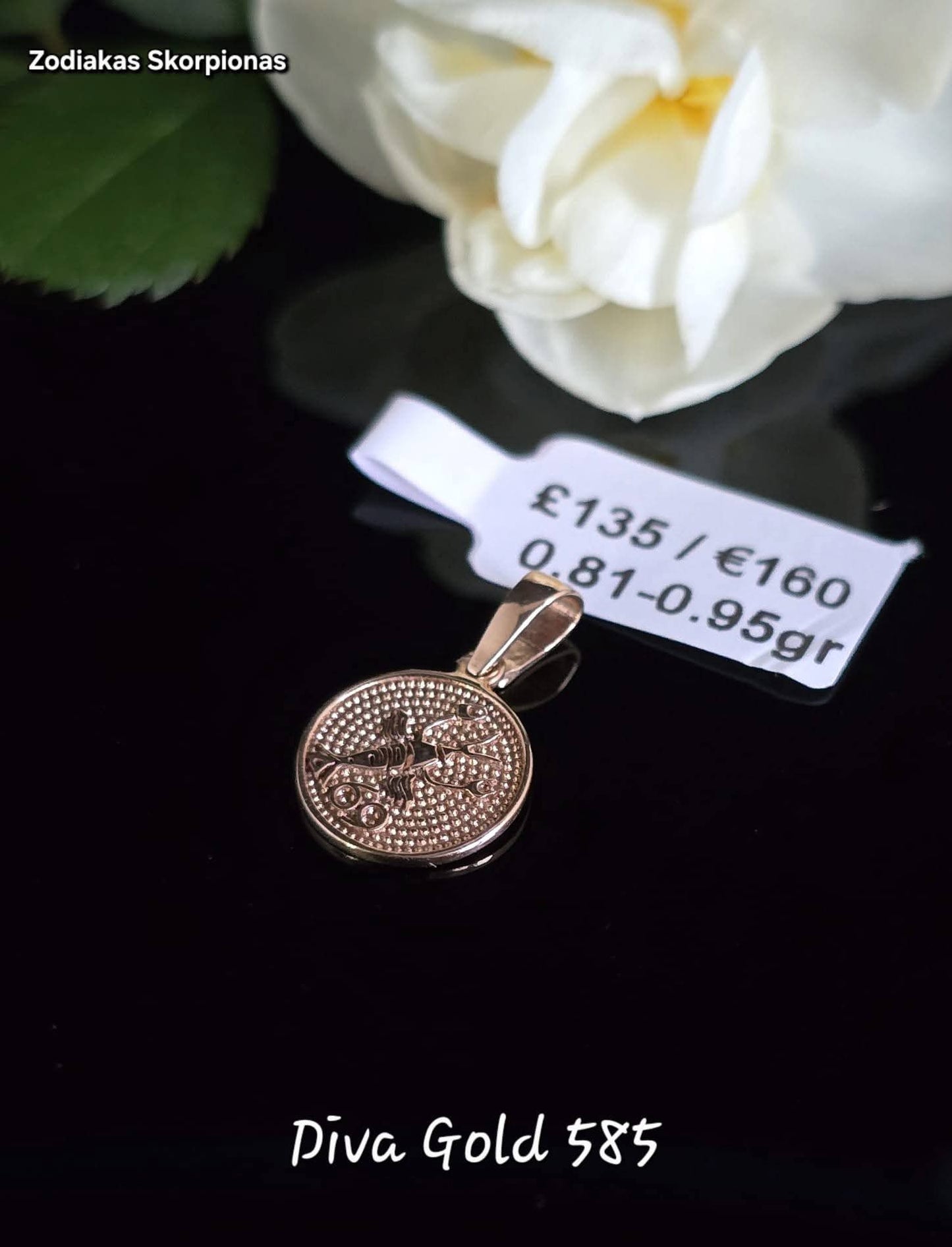 Golden zodiac scorpio. 0.81-0.95gr
